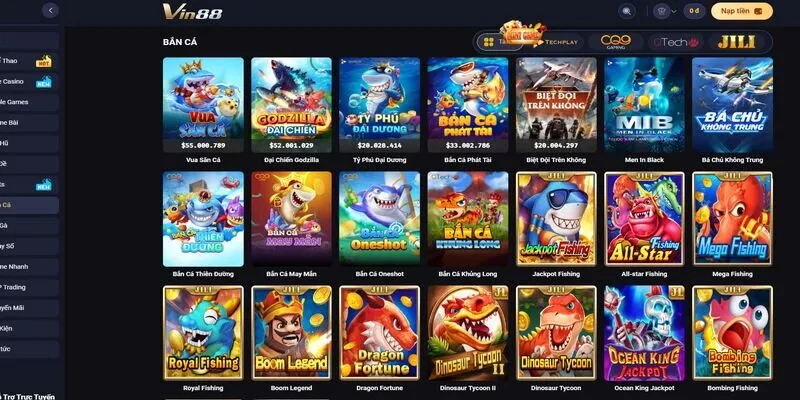 Sảnh bắn cá đổi thưởng Vin88 Sảnh bắn cá đổi thưởng Vin88